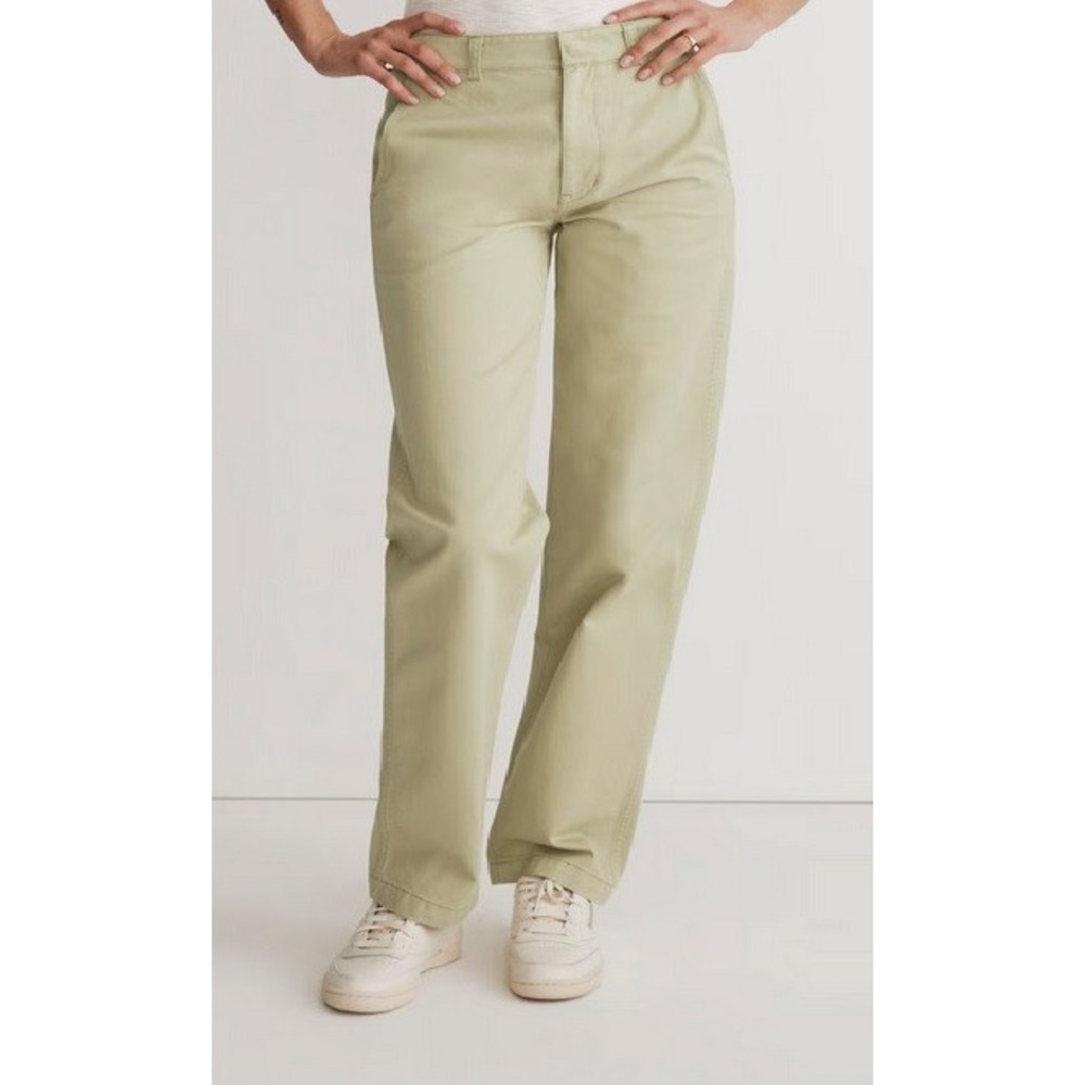 Madewell Low Slung Chino Pants Womens 28‎ Beige Straight Leg Mid Rise Casual